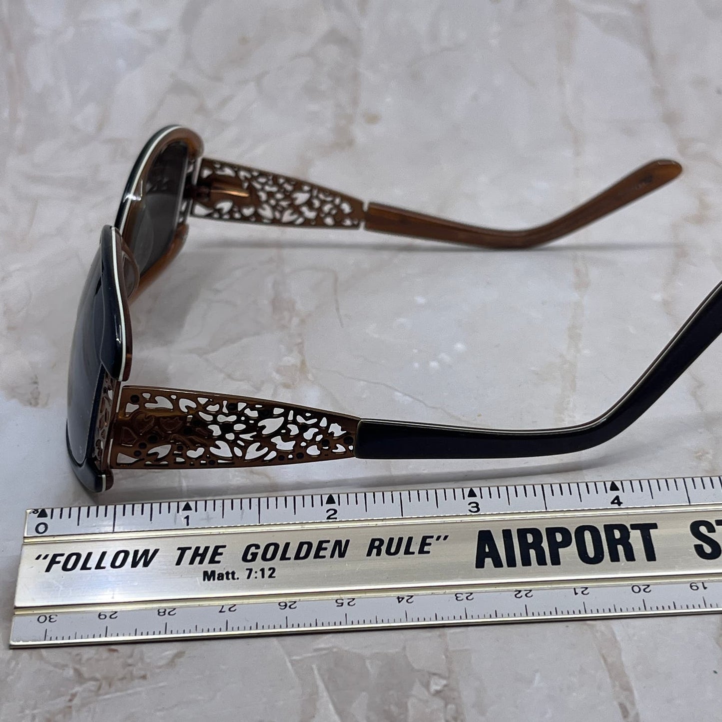 Retro Women’s Brown & Copper Tone Oversize Sunglasses Eyeglasses Frames TD7-G7-9