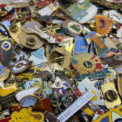 Lions Club Huge Lot Hundreds of Vintage Pins Buttons Patches and More 10+ Pounds