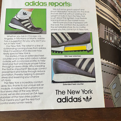 New York Adidas Shoes - Run New York McLoughlin Art 2 Page 8x11" 1983 Ad AF6-16