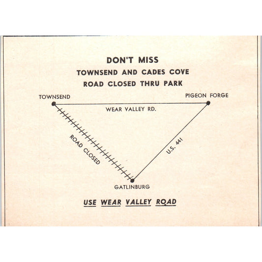 Don't Miss Townsend and Cades Cove TN 1973 Magazine Ad AD8-B9