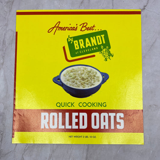 America's Best by Brandt of Cleveland Rolled Oats Label The Brandt Co OH TH9