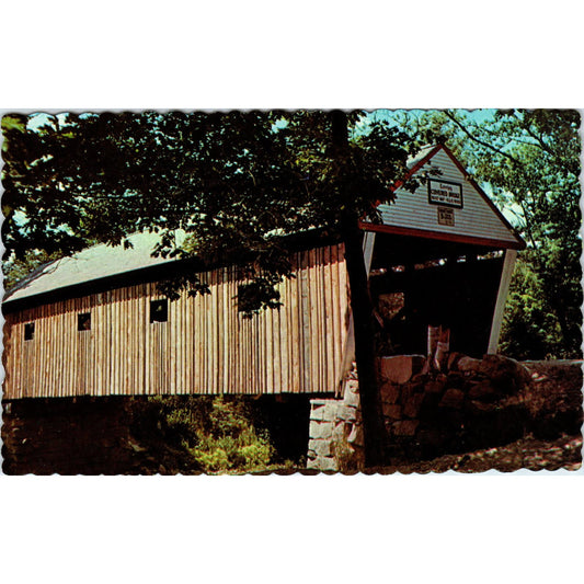 Lovejoy Bridge South Andover ME Ellis River Covered Bridge Postcard PB12
