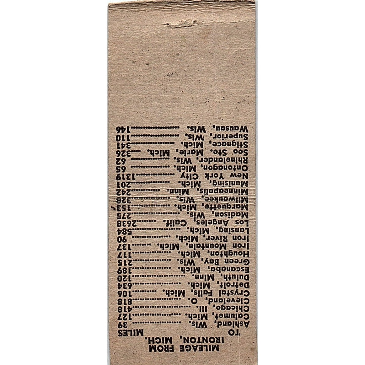 Bjorn's Service Station S. Suffolk Ironwood MI Vintage Matchbook Cover SF3-Y7