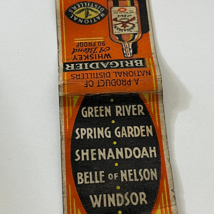 Brigadier Whiskey National Distillers Vintage Matchbook Cover TB6-MB1-13