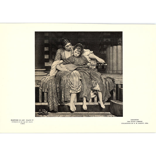 The Music Lesson - Leighton - 1908 Litho Art Print AF5-4