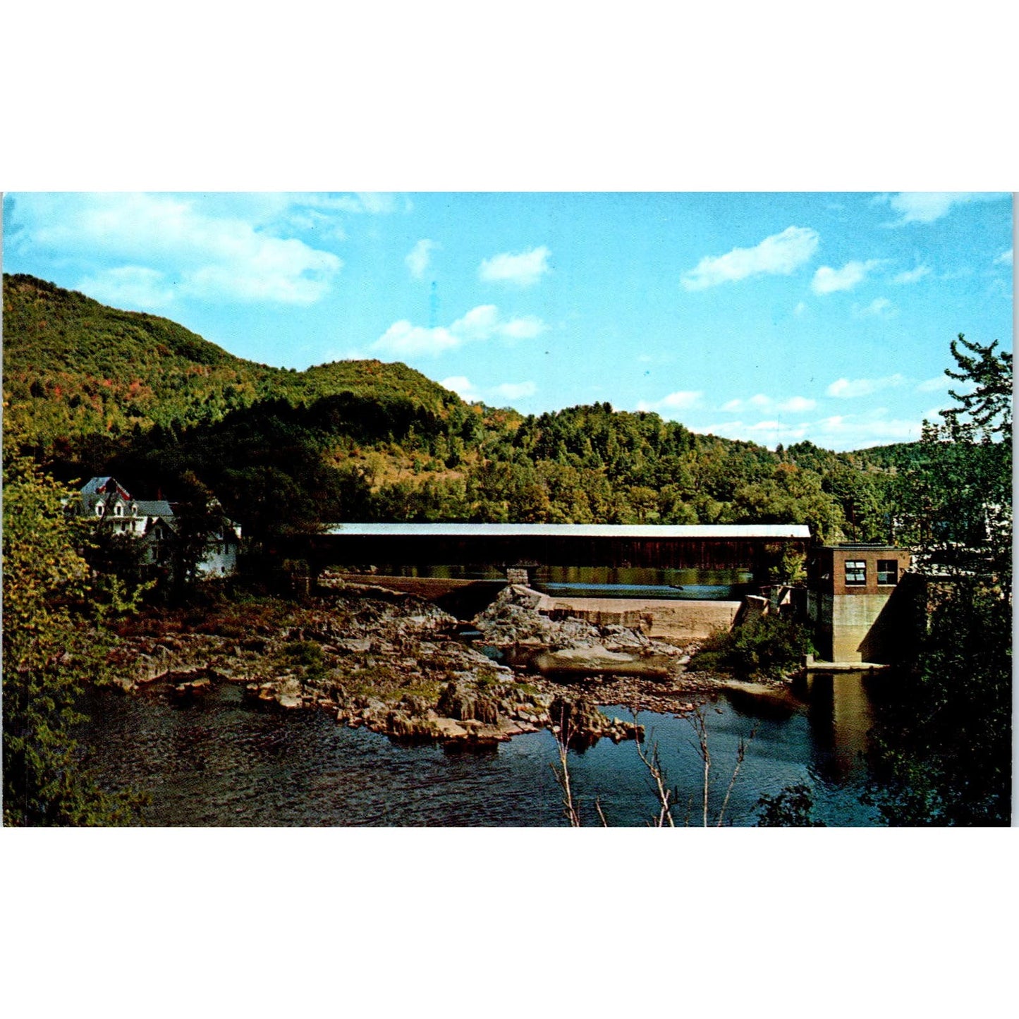 Haverhill NH Ammonoosuc River Bath Covered Bridge Postcard PC3