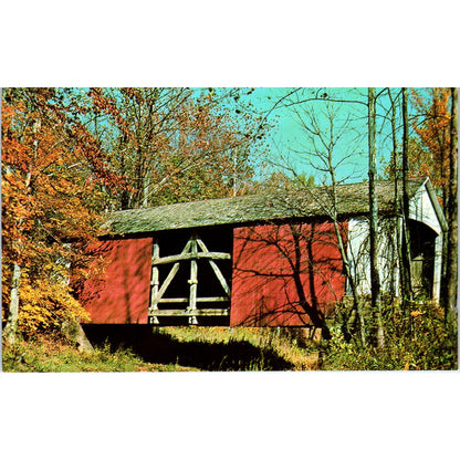 Jackson Bridge Parke County Indiana Vintage Covered Bridge Postcard PC14