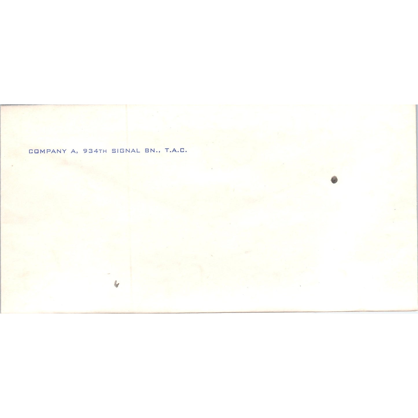 1940s WWII Company A, 934th Signal Bn T.A.C. Blank Envelope TH9-SX2