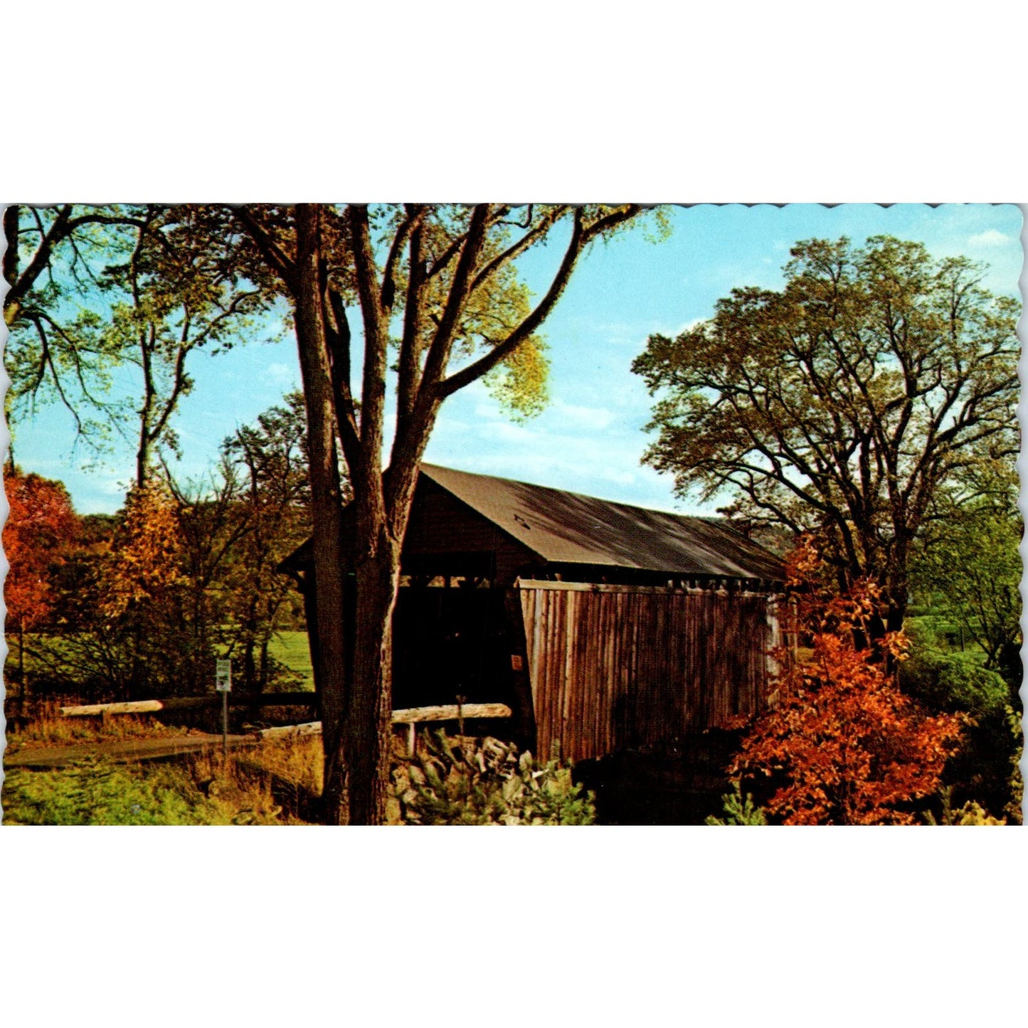 Bement Covered Bridge 14 Bradford NH Vintage Covered Bridge Postcard PD3