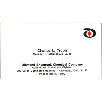 Charles L Troph Diamond Shamrock Chemical Co Cleveland OH Business Card SE3-B10