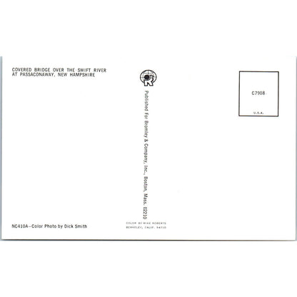 Swift River Passaconaway NH Vintage Covered Bridge Postcard PC13