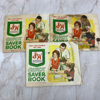 Vintage Lot of 3 S&H Green Stamps Quicksaver Books H3-1