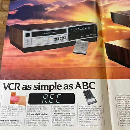Quasar VCR Video Cassette Recorder Franklin Park IL 2 Page 8x11" 1983 Ad D26