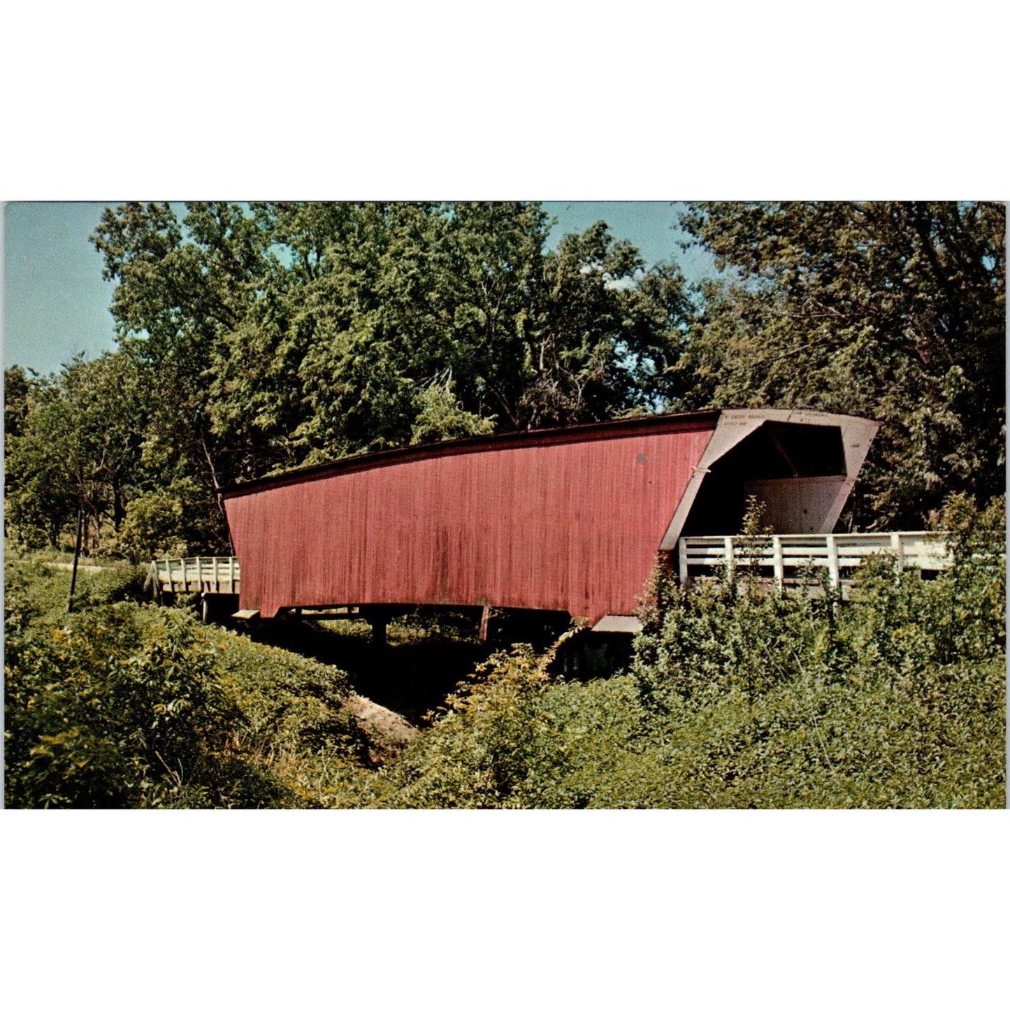 McBride Bridge Winterset Madison County IA Vintage Covered Bridge Postcard PC16