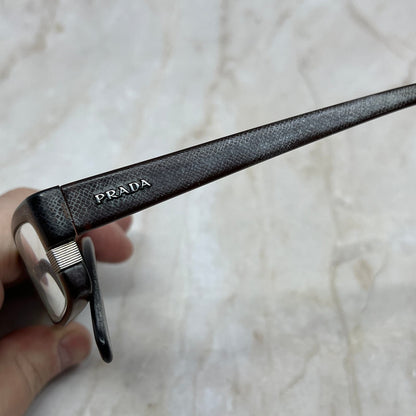 Vintage Prada Brown Silver Trim Sunglasses Eyeglasses Frames TD5G4-9