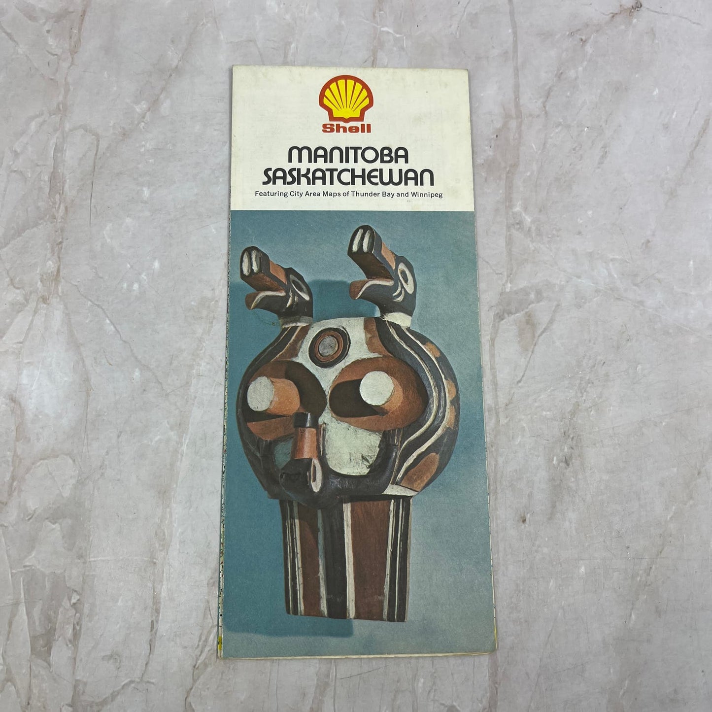 1972-73 Shell Oil Manitoba Saskatchewan Canada Travel Map Fold Out TG8-Z