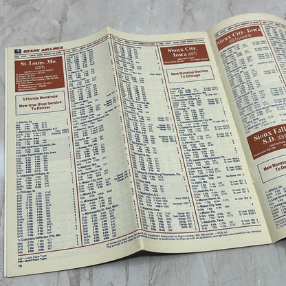 1980 Ozark Airlines System Timetable Oct. 26 TJ4-P2