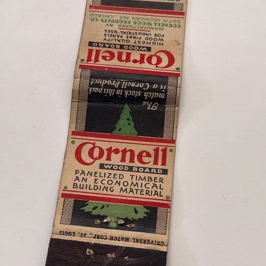 Cornell Wood Products Co Chicago Vintage Matchbook Cover TB8-MB-15