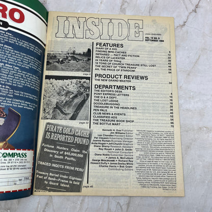 1988 Sept - Treasure Magazine - Treasure Hunting Prospecting Metal Detector M16