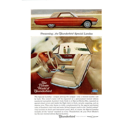 Ford Thunderbird Special Landau Automobile Car - Vintage Magazine Ad D20