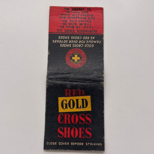 Robinson Shoe Co Gold Cross Shoes Kansas City Vintage Matchbook Cover MM3-4
