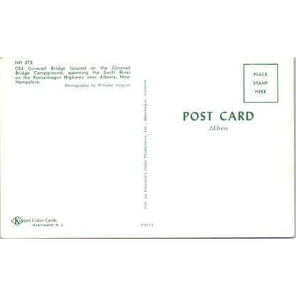 Covered Bridge Campground Albany NH Vintage Covered Bridge Postcard PC15