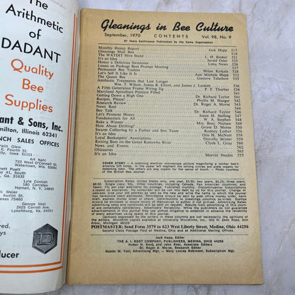 1970 Sept Gleanings in Bee Culture Magazine Bees Beekeeping Honey M8