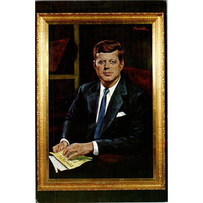 President John F. Kennedy JFK Portrait Morris Katz 1964 Vintage Postcard PC15