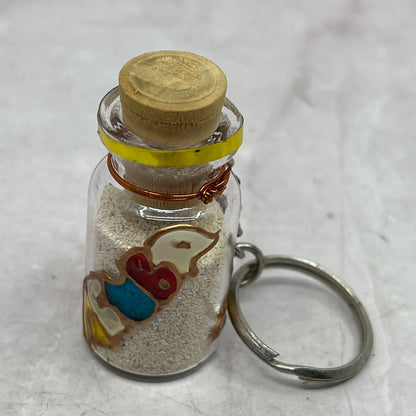 Vintage Handmade Souvenir Keychain With Aruba Sand in a Bottle SD2