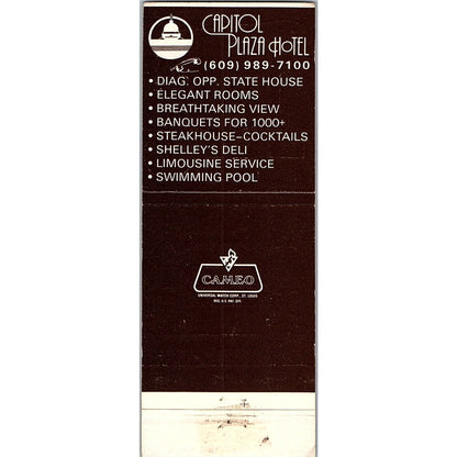 Capitol Plaza Hotel Trenton NJ Vintage Matchbook TB6-MB2-8