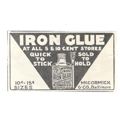 Iron Glue McCormick & Co Baltimore MD 1924 Magazine Ad AF7-SS4