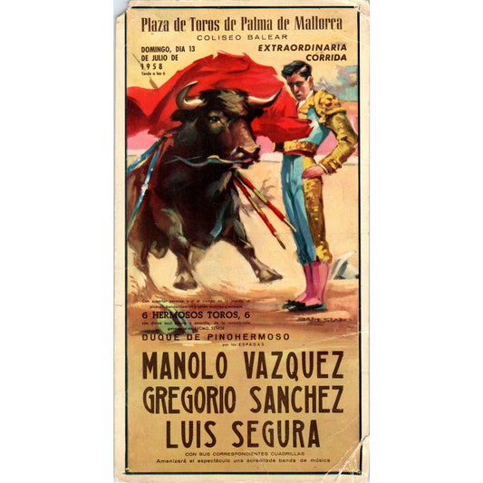 1960s Bullfighting - Plaza De Toros De Palma de Mallorca Postcard TG7-EK