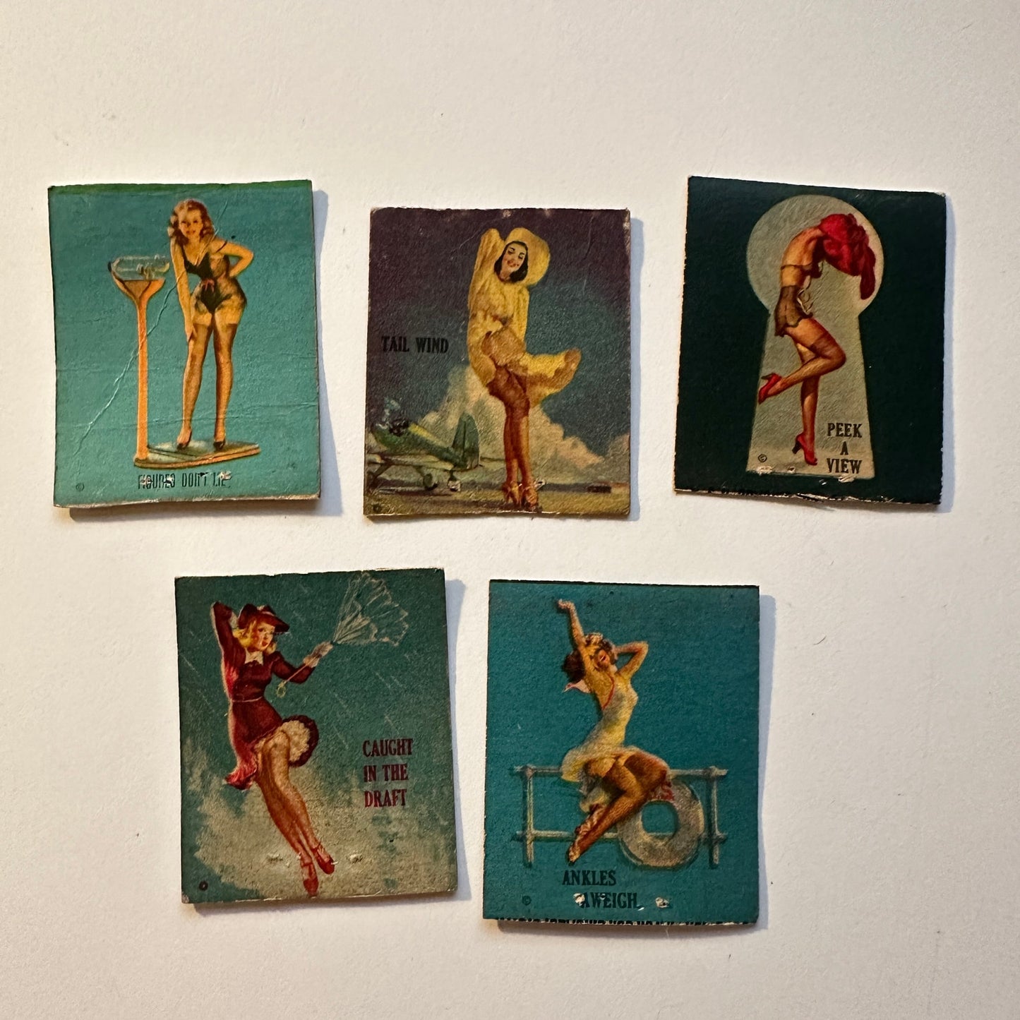 1940s Gil Elvgren Pinup Matchbook Cover Lot of 5 AK8-M1
