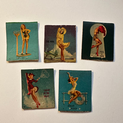 1940s Gil Elvgren Pinup Matchbook Cover Lot of 5 AK8-M1