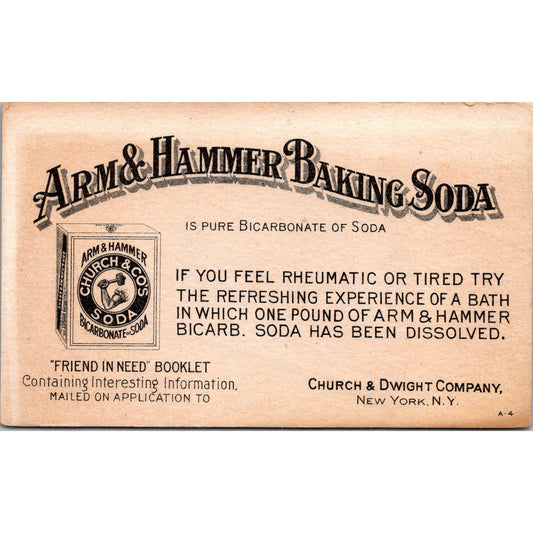 Arm & Hammer Church and Dwight Co New York NY Antique Blotter Card AJ5-H4