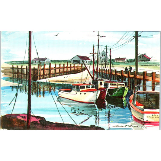Rock Harbor Orleans Cape Cod Robert Brooks Vintage Postcard PE6