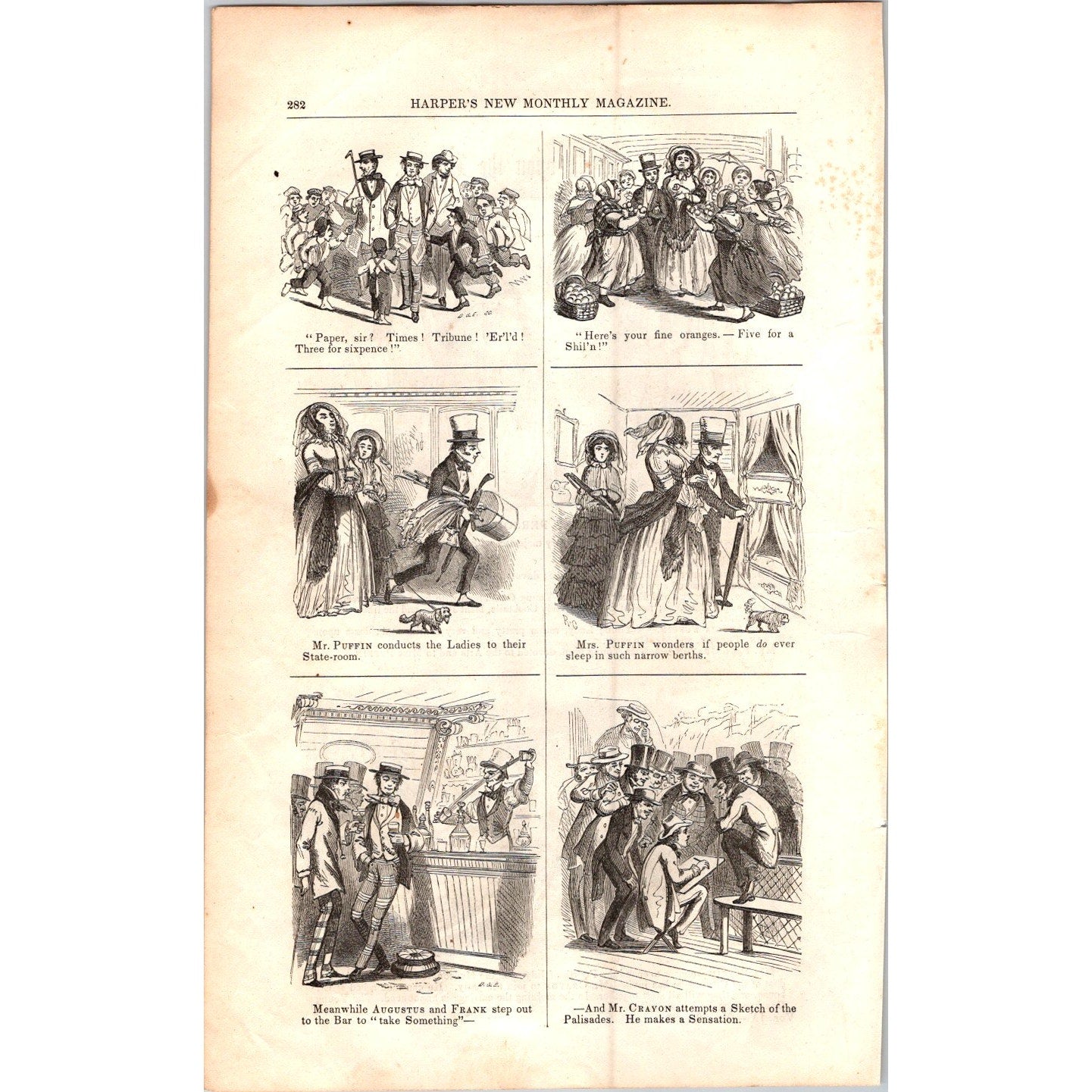 Fourth of July on the Hudson Illustrated - 3 Pages 1854 Article I19