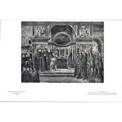 Appearance of the Angel to Zacharias - Ghirlandaio c1905 Art Print D13