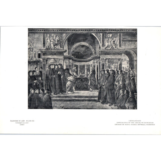 Appearance of the Angel to Zacharias - Ghirlandaio c1905 Art Print D13