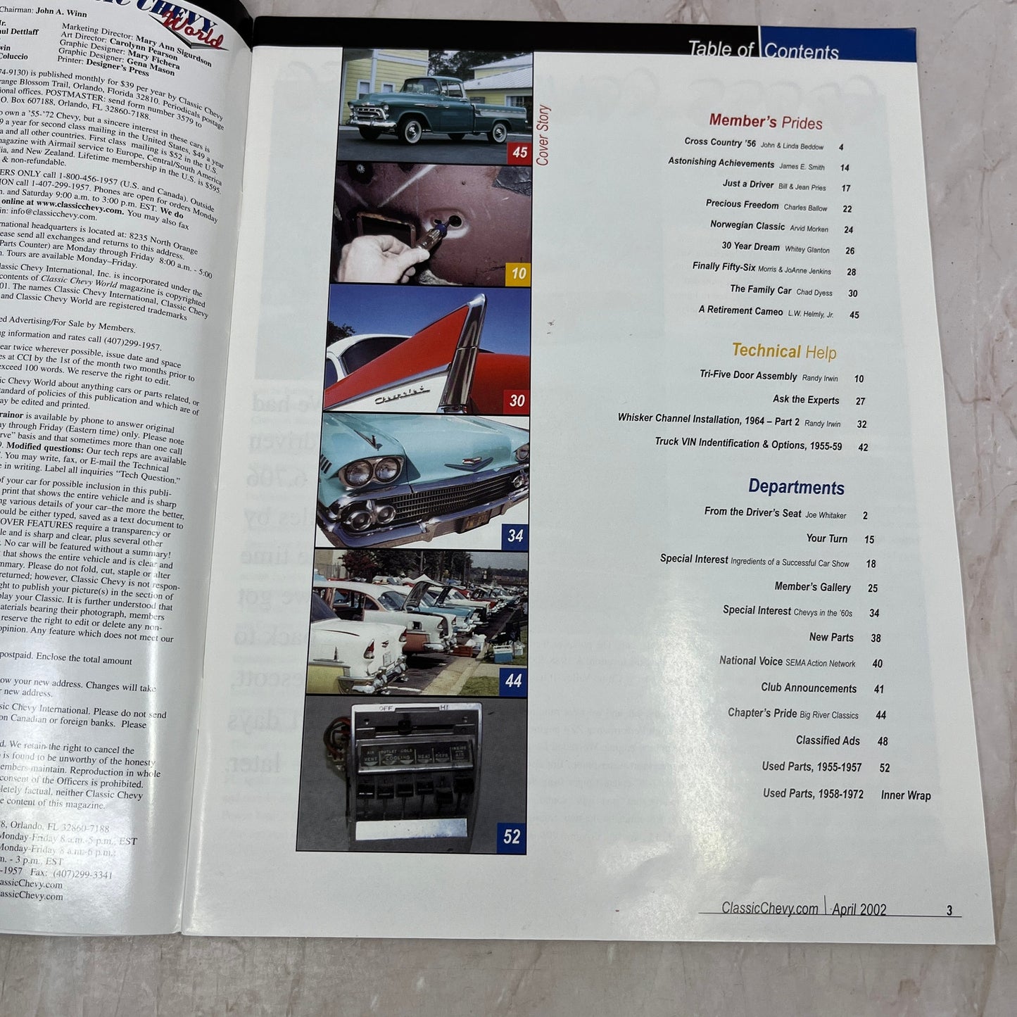 L.W. Helmly Augusta GA - '55, '56, '57 Classic Chevy World Magazine Apr 2002 M30