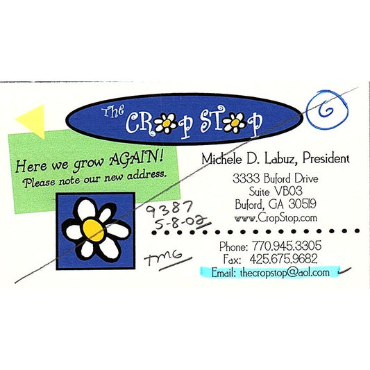 Michele D Labuz The Crop Stop Buford GA Vintage Business Card SC9-B11
