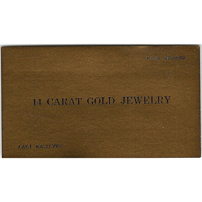 14 Carat Gold Jewelry  Liza Kravitz Vintage Business Card SB4-B10