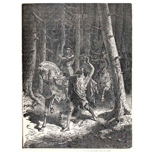 Young Charles VI in the Forest of Mans 1911 Engraving Print AF5-7