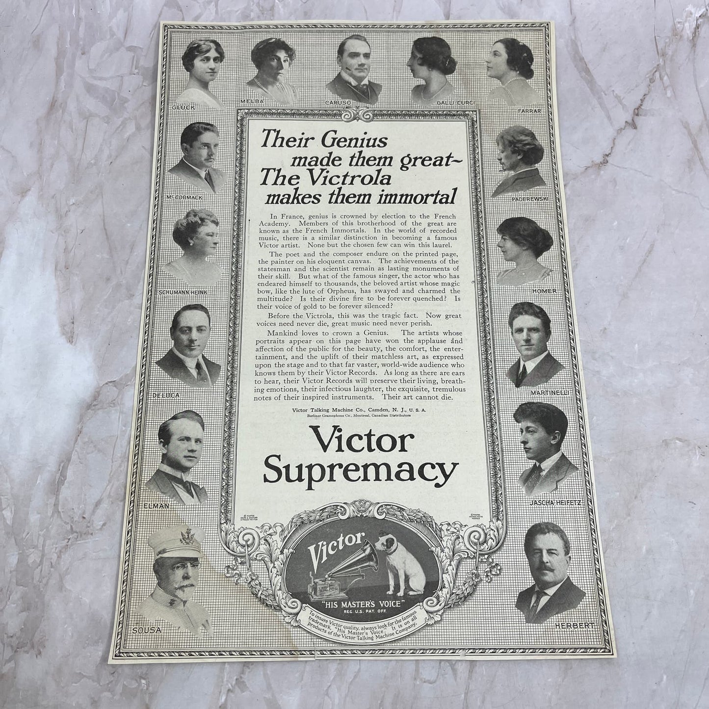 Victor Talking Machine Co Camden NJ 1918 Magazine Ad FL6-10