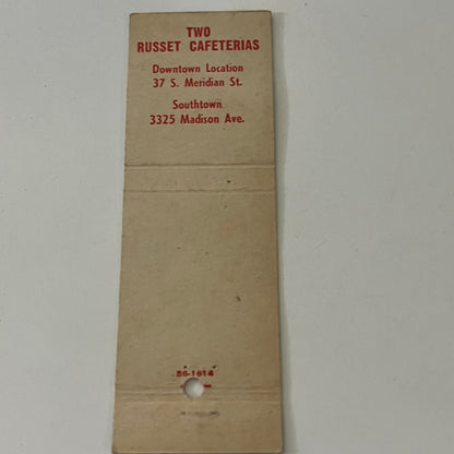 Russet Cafeteria Indianapolis IN Vintage Matchbook Cover MB8-5