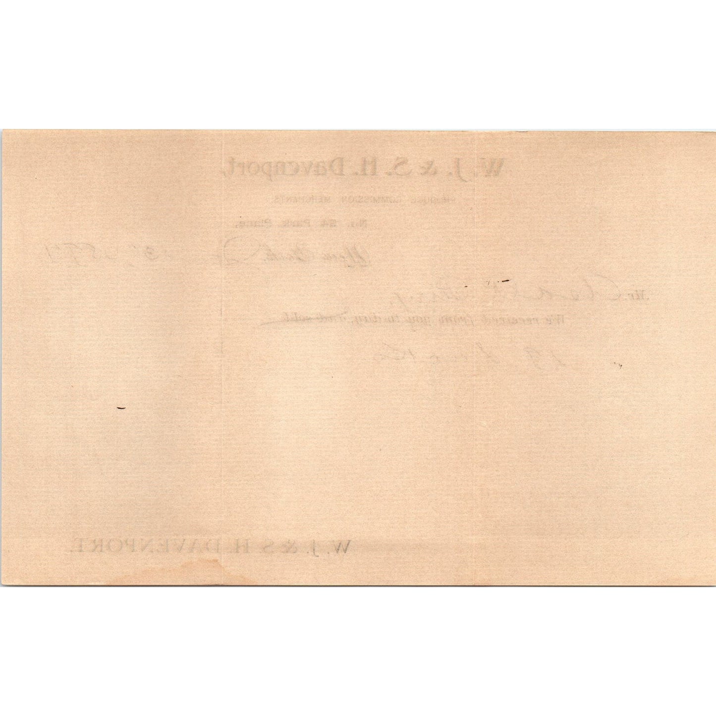 1896 W.J. & S.M. Davenport Produce Merchants New York Billhead Letterhead D17