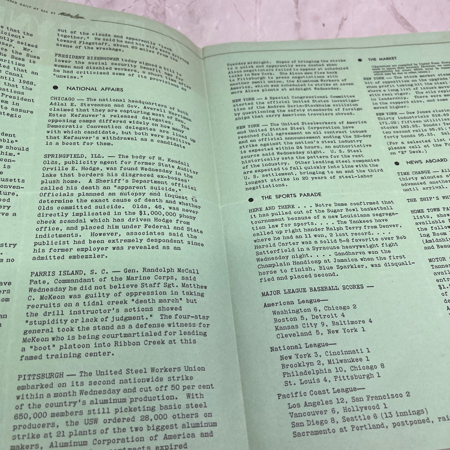 1956 Aug 2 - The Polynesian Hawaii Travel Newsletter Matson Lines TJ5-E1