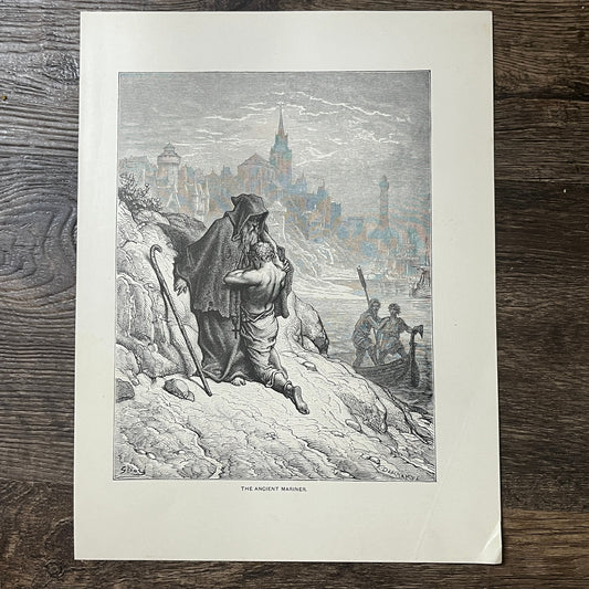 The Ancient Mariner by Gustav Doré Antique Engraving 9x12 V10