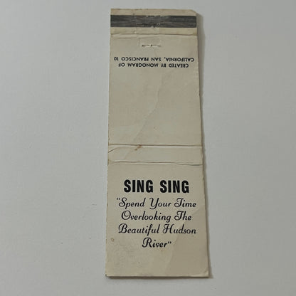 Sing Sing Prison Overlooking the Hudson River Vintage Matchbook Cover TB6-MB2-5
