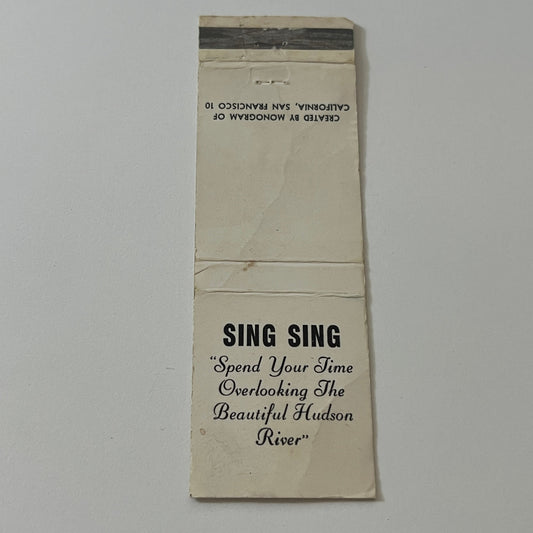 Sing Sing Prison Overlooking the Hudson River Vintage Matchbook Cover TB6-MB2-5